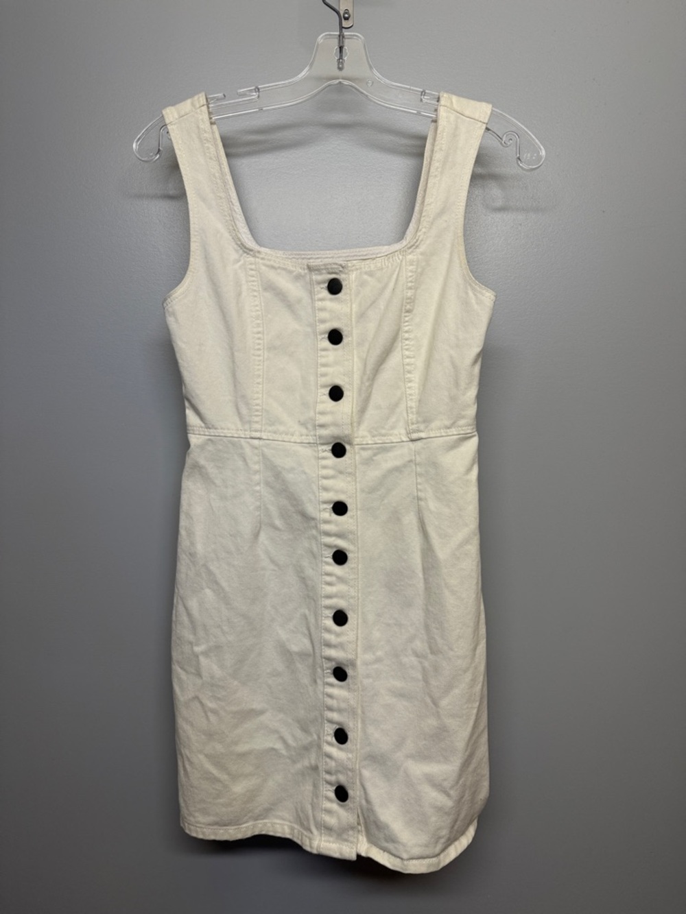 Urban Outfitters Ivory Denim Button Up Mini Dress